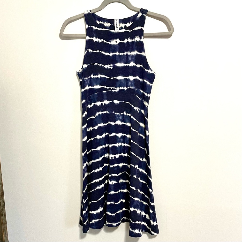 Navy and White Tie-Dye Dress